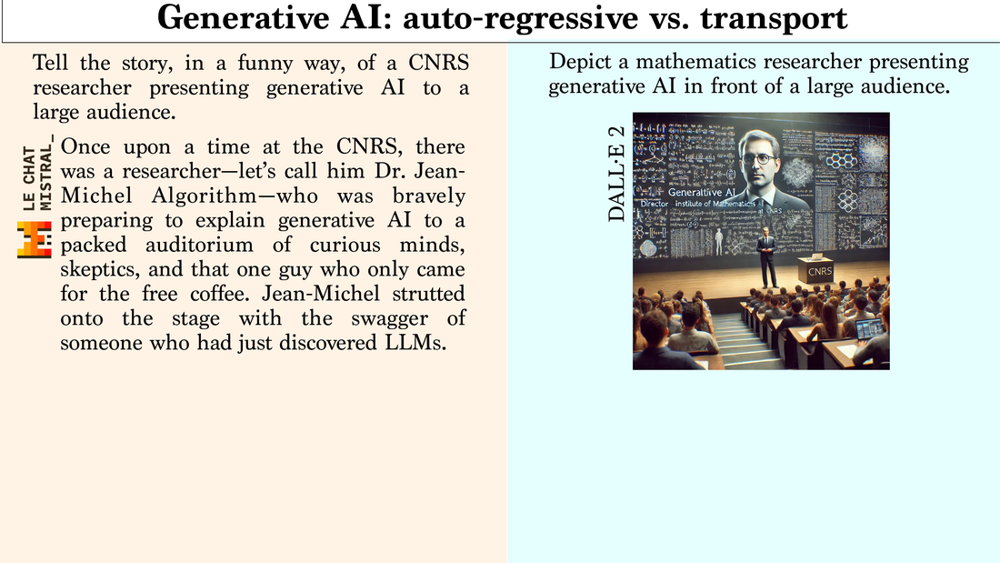 Comparison between autoregressive generation and transport